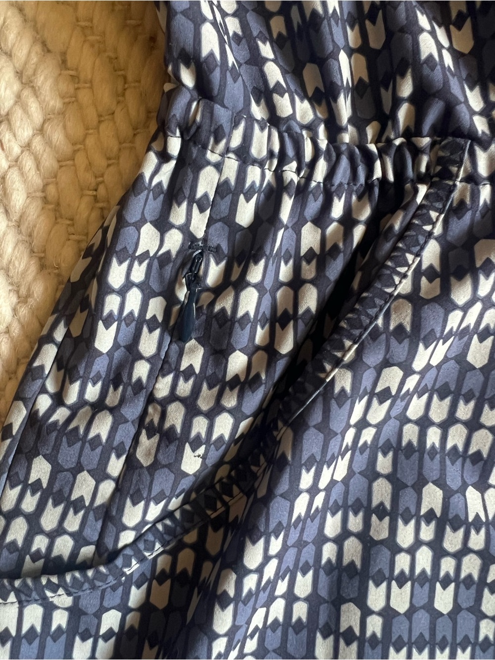 Toad&Co Navy and White Sleeveless V-Neck Mini Dress - Picture 5 of 6